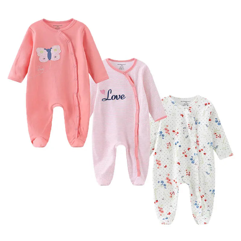 3PCS/Set Autumn Unisex Baby Rompers Cotton Soft Newborn Boy Girl Jumpsuit 2023 Infant Winter Onesies Clothes