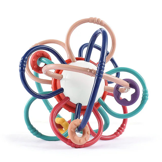 Baby Teething Toys Silicone Chew Teether Teethers for Babies Development Baby Rattle Newborn Infant Sensory Baby Toys 0-3-6-12 M
