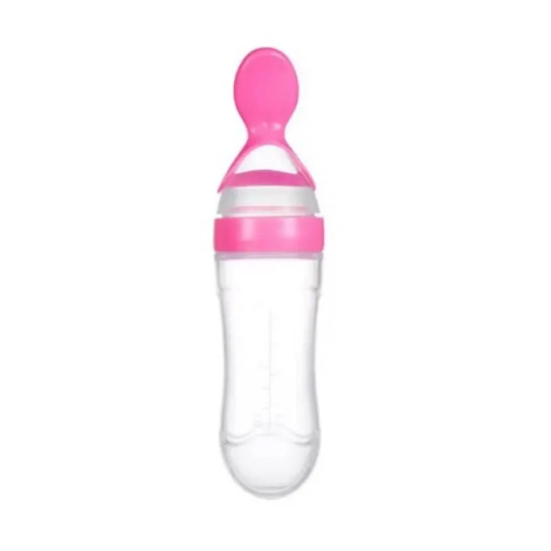 90ML Safe Newborn Baby Feeding Bottle Toddler Silicone Squeeze Feeding Spoon Milk Bottle Training Feeder Food Supplement Tools