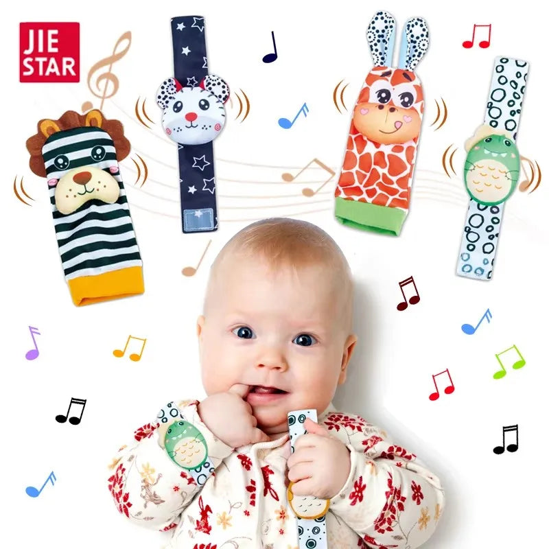 Baby Toys 0 6 12 Months Cute Stuffed Animals Baby Rattle Socks Wrist Baby Rattles Newborn Toys Make Sounds Games For Babies