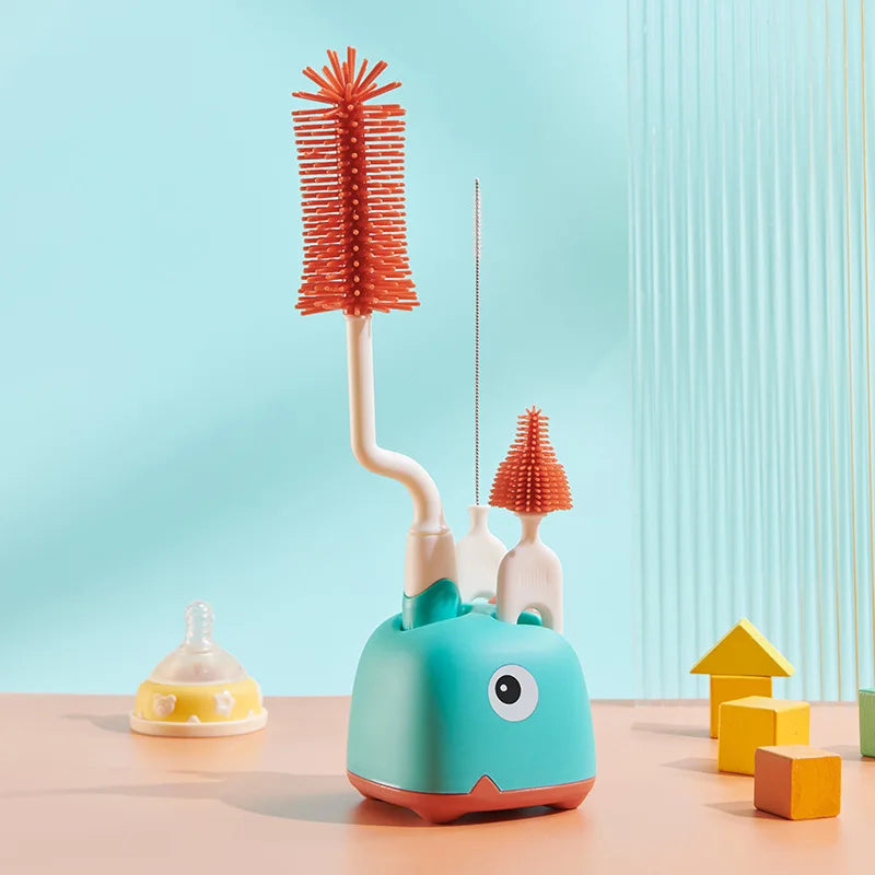 1/2/3pcs Silicone Brush for Bottles 360 Degree Rotation Baby Bottle Pacifier Cleaning Brush Nipple Dropper Brushes Set Baby Item