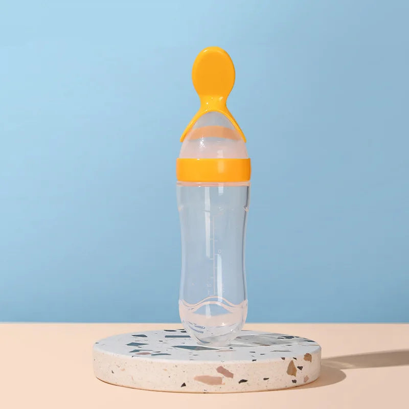 90ML Safe Newborn Baby Feeding Bottle Toddler Silicone Squeeze Feeding Spoon Milk Bottle Training Feeder Food Supplement Tools