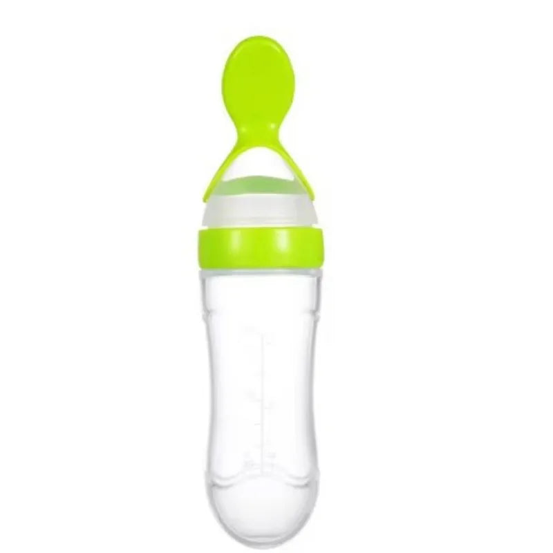 90ML Safe Newborn Baby Feeding Bottle Toddler Silicone Squeeze Feeding Spoon Milk Bottle Training Feeder Food Supplement Tools
