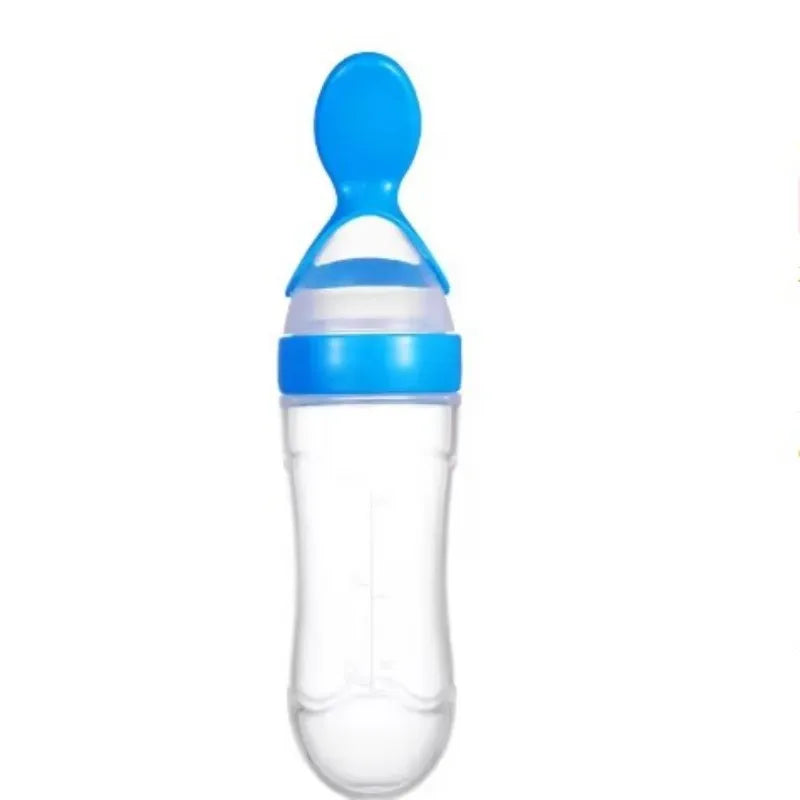 90ML Safe Newborn Baby Feeding Bottle Toddler Silicone Squeeze Feeding Spoon Milk Bottle Training Feeder Food Supplement Tools