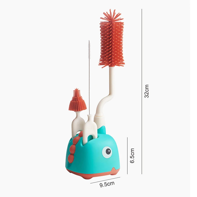 1/2/3pcs Silicone Brush for Bottles 360 Degree Rotation Baby Bottle Pacifier Cleaning Brush Nipple Dropper Brushes Set Baby Item