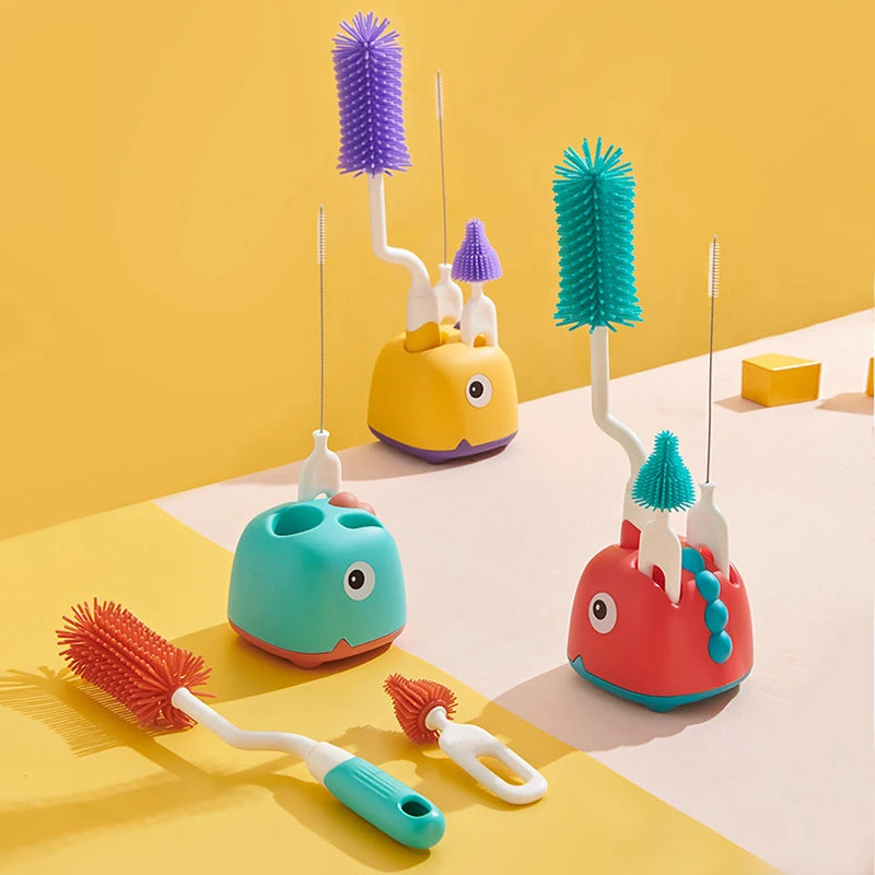 1/2/3pcs Silicone Brush for Bottles 360 Degree Rotation Baby Bottle Pacifier Cleaning Brush Nipple Dropper Brushes Set Baby Item