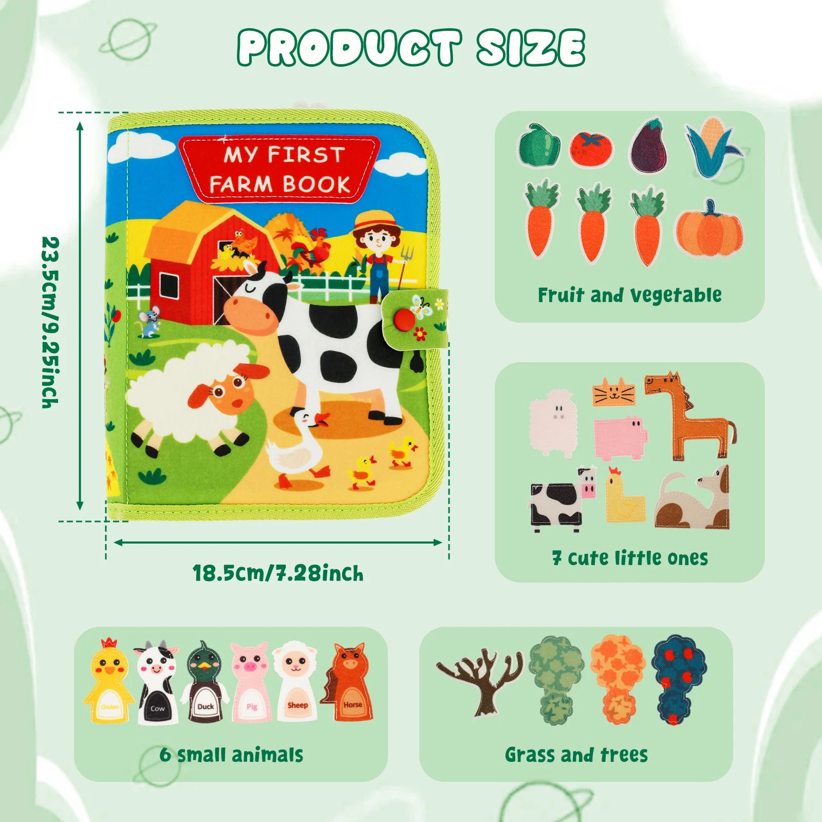 Baby Felt Books Educational Sensory Toy Animals Sensory Books Early Development Interactive Quiet Books Educational Sensory Toy